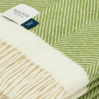 Atlantic Blankets - Kelp Green Herringbone Wool Blanket