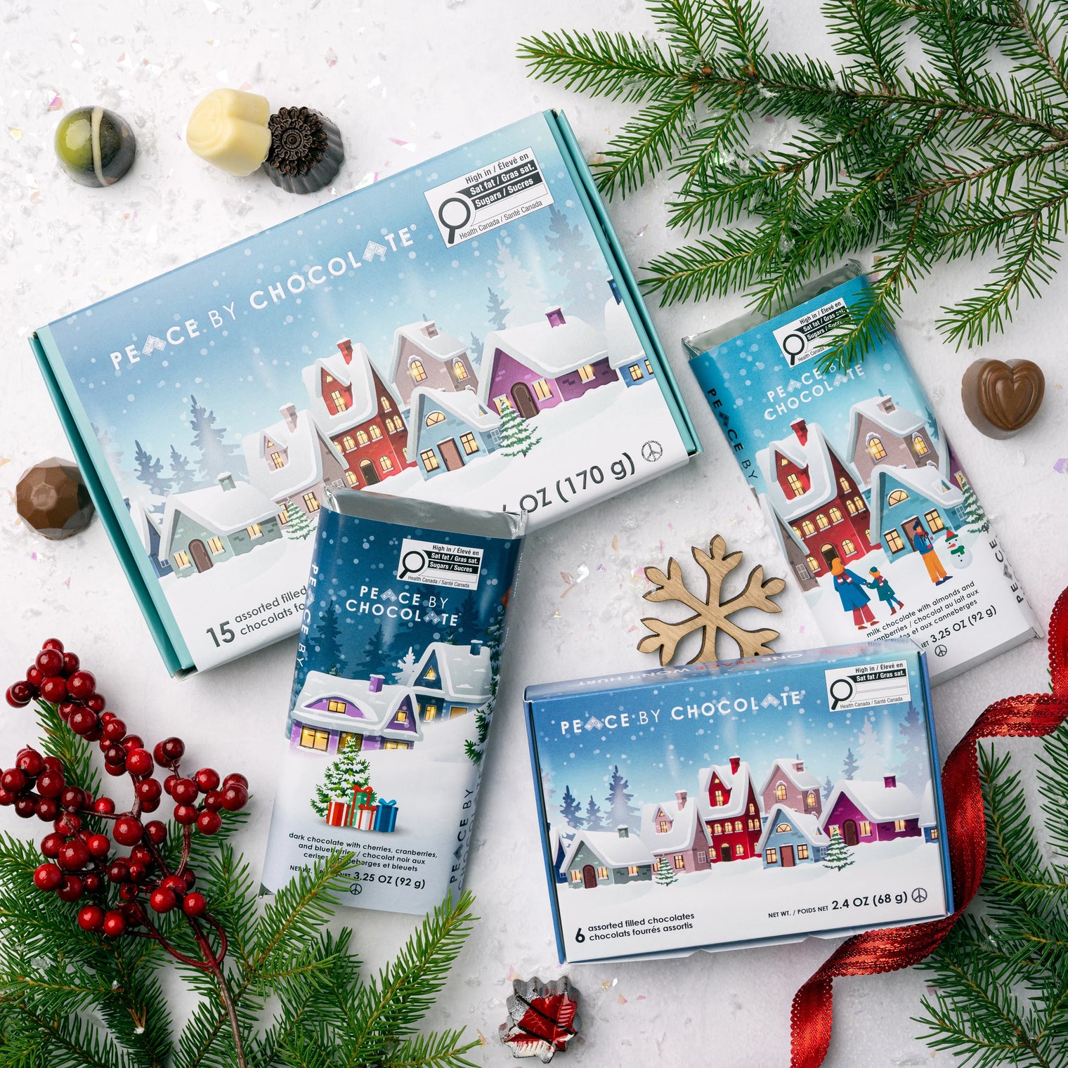 Peace By Chocolate - 15 Piece Holiday Box