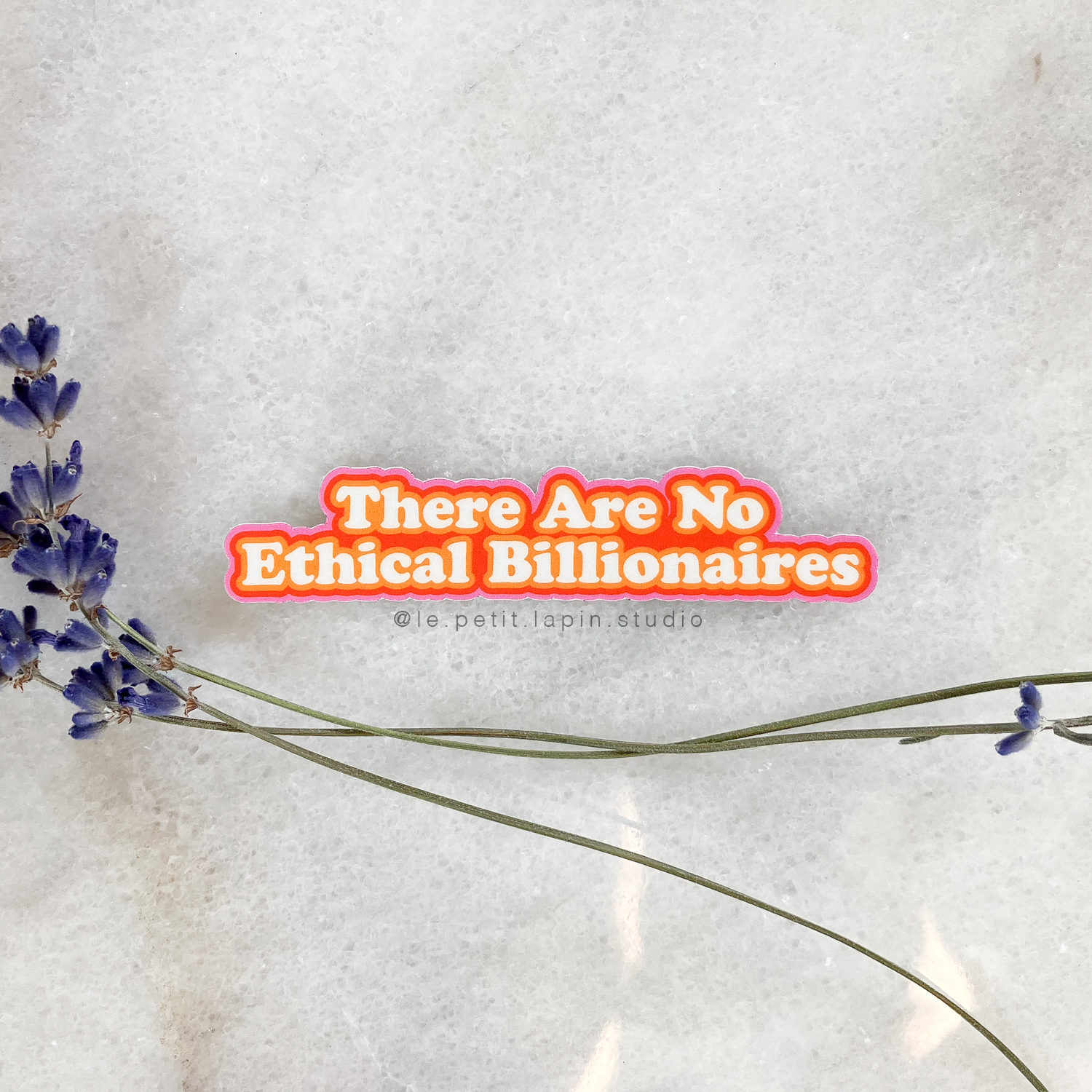 Le Petit Lapin Art Studio - No Ethical Billionaires Sticker