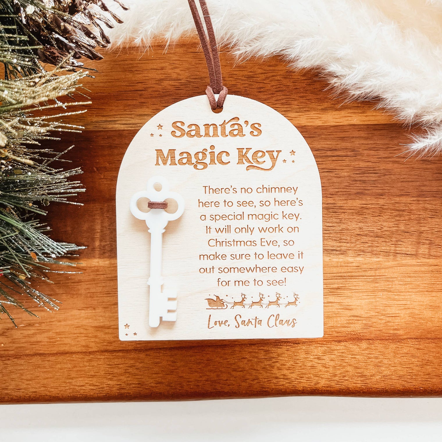 Knotty Design Co. - Santa's Magic Key Wooden Christmas Ornament