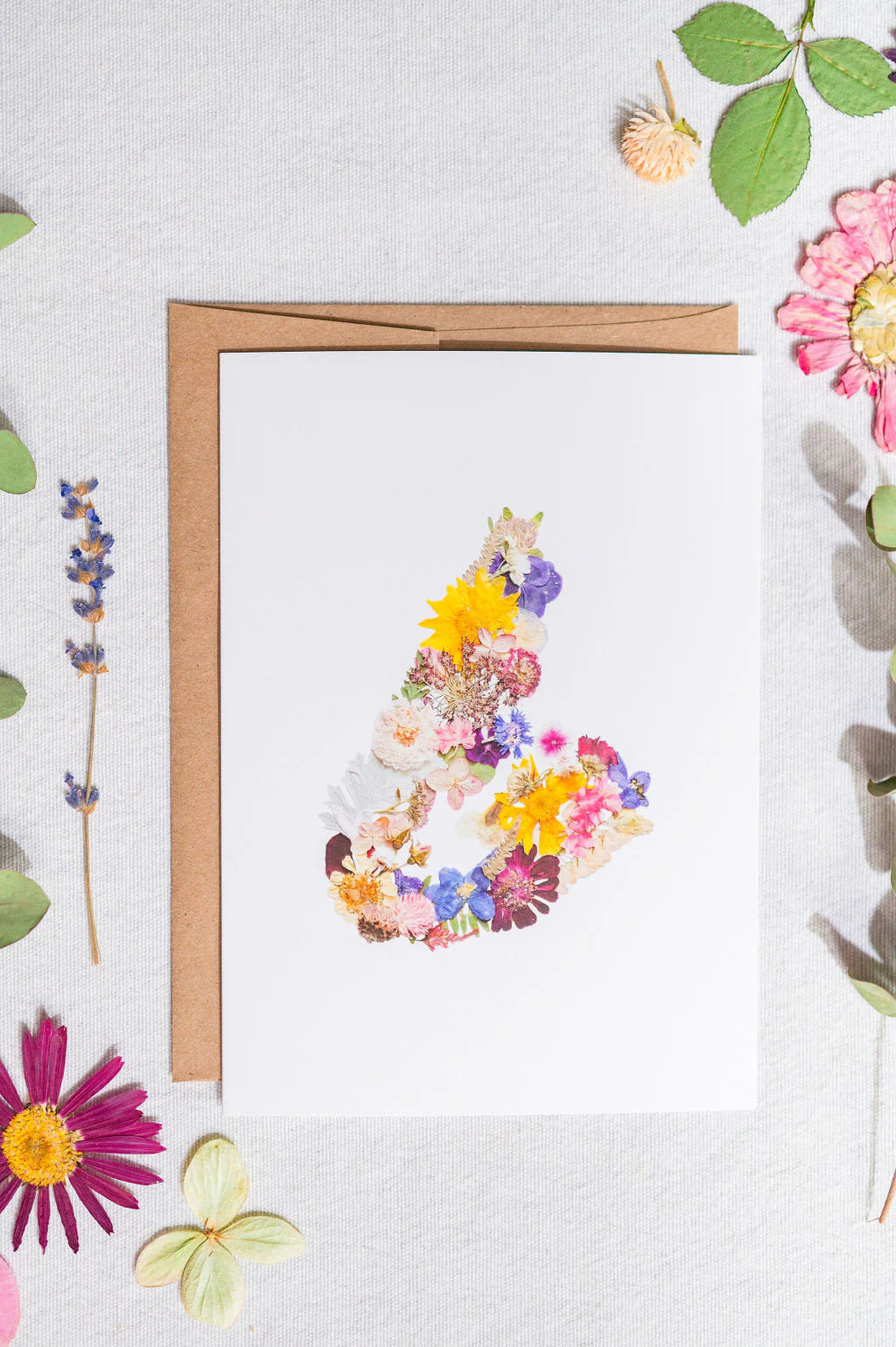 Seek & Bloom - Cape Breton Pressed Flower Map - Card