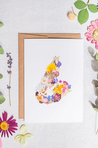 Seek & Bloom - Cape Breton Pressed Flower Map - Card