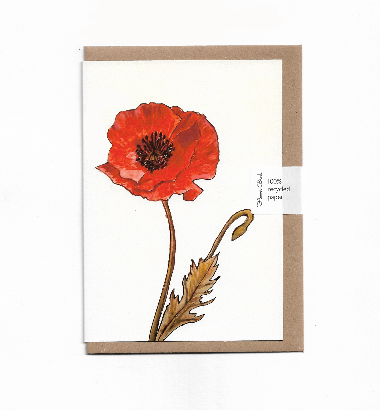 Flower Brick - A6 100% Recycled "Red Poppy" Greeting Card
