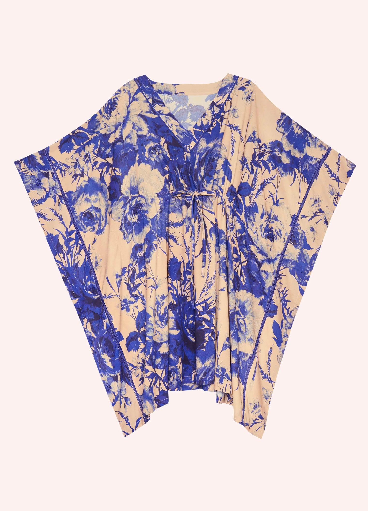 %100 Modal Beach Cover Up/Top, China Blue Blooms
