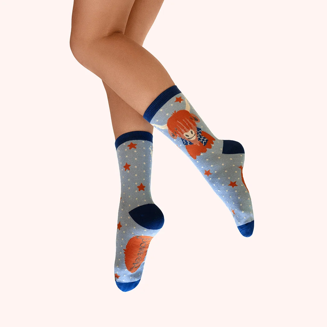 Powder UK - Cosy Highland Cow Ankle Socks