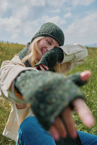 Aran Woollen Mills - Hazelwood Roll Hem Beanie - Green