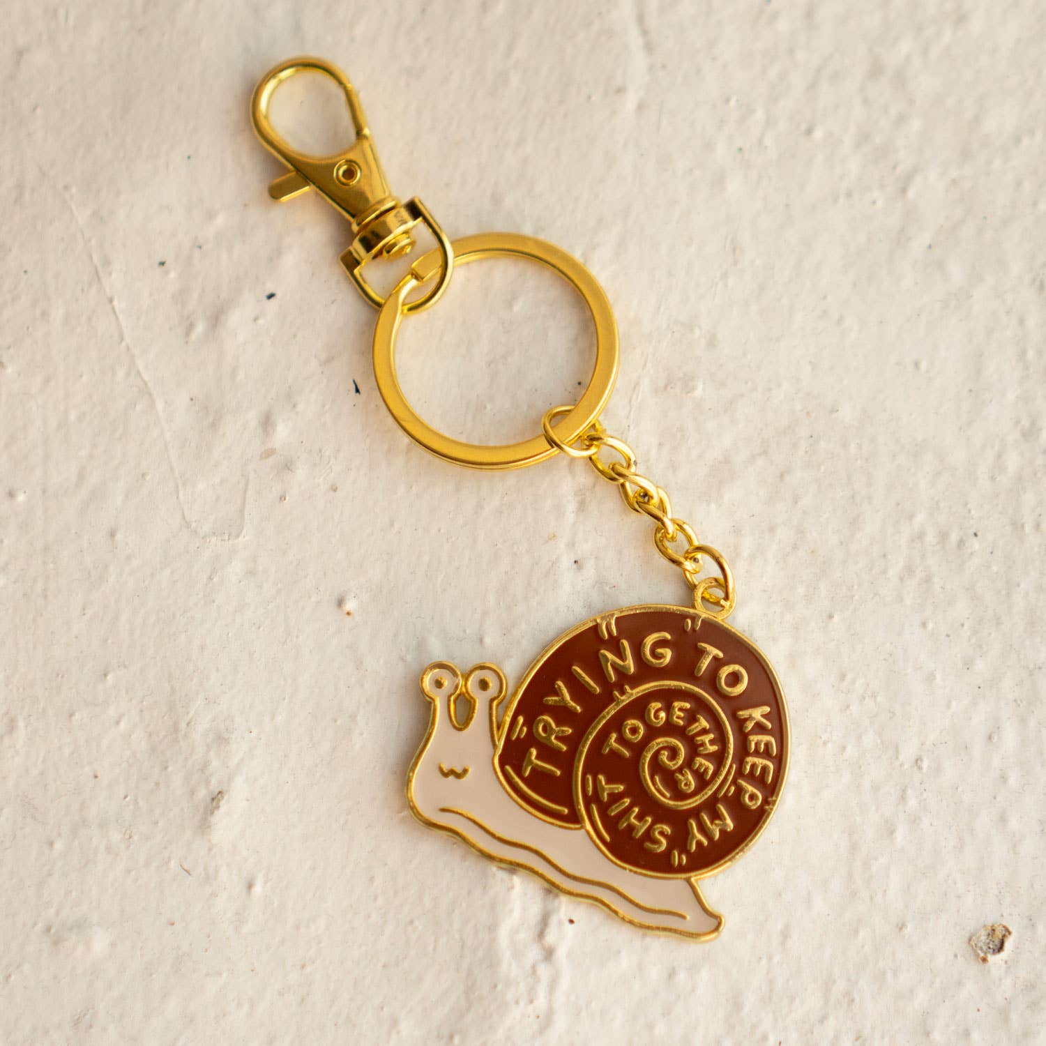Stay Home Club - Trying Keychain | Funny Snail Enamel Keychain