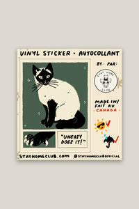 Stay Home Club - Uneasy Does It Vinyl Sticker