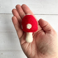 Sewing Seeds Play - One Red Felt Mushroom / Toadstool