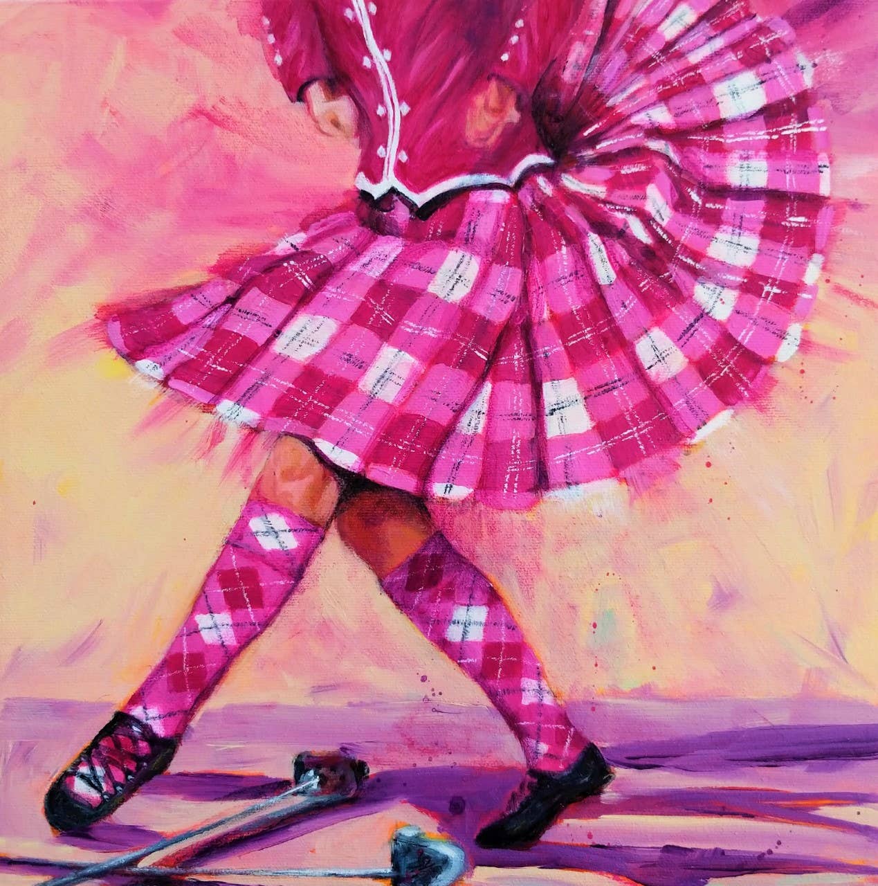 Pink Highland Dancer Card