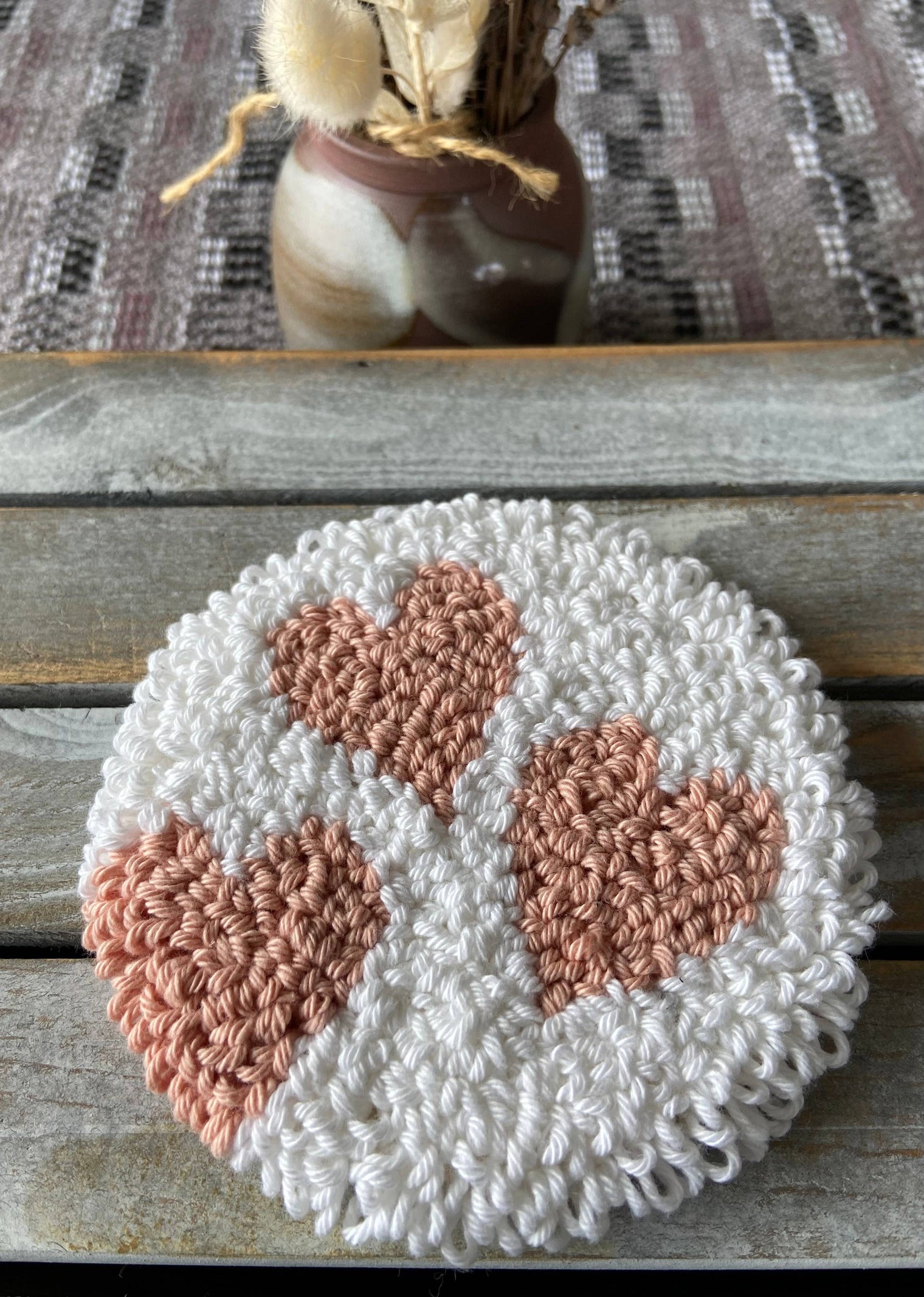 Three Hearts Hooked Coaster