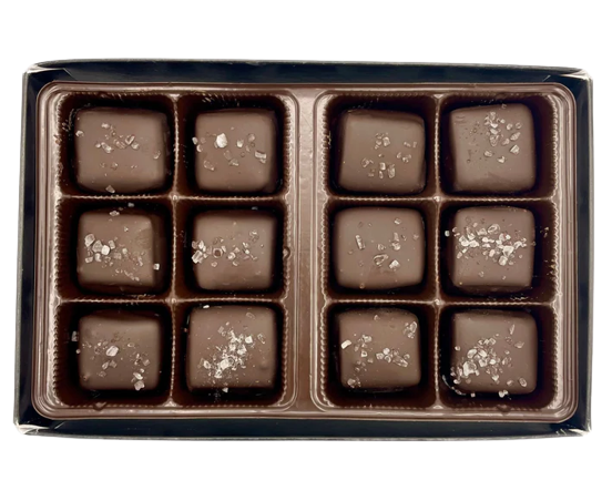 Anne of Green Gables Chocolates - Boxed Chocolate (12 Piece) Dark Sea Salt Caramels