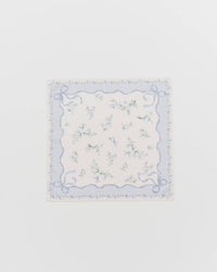 Fable England - Bow & Floral Blue Square Scarf