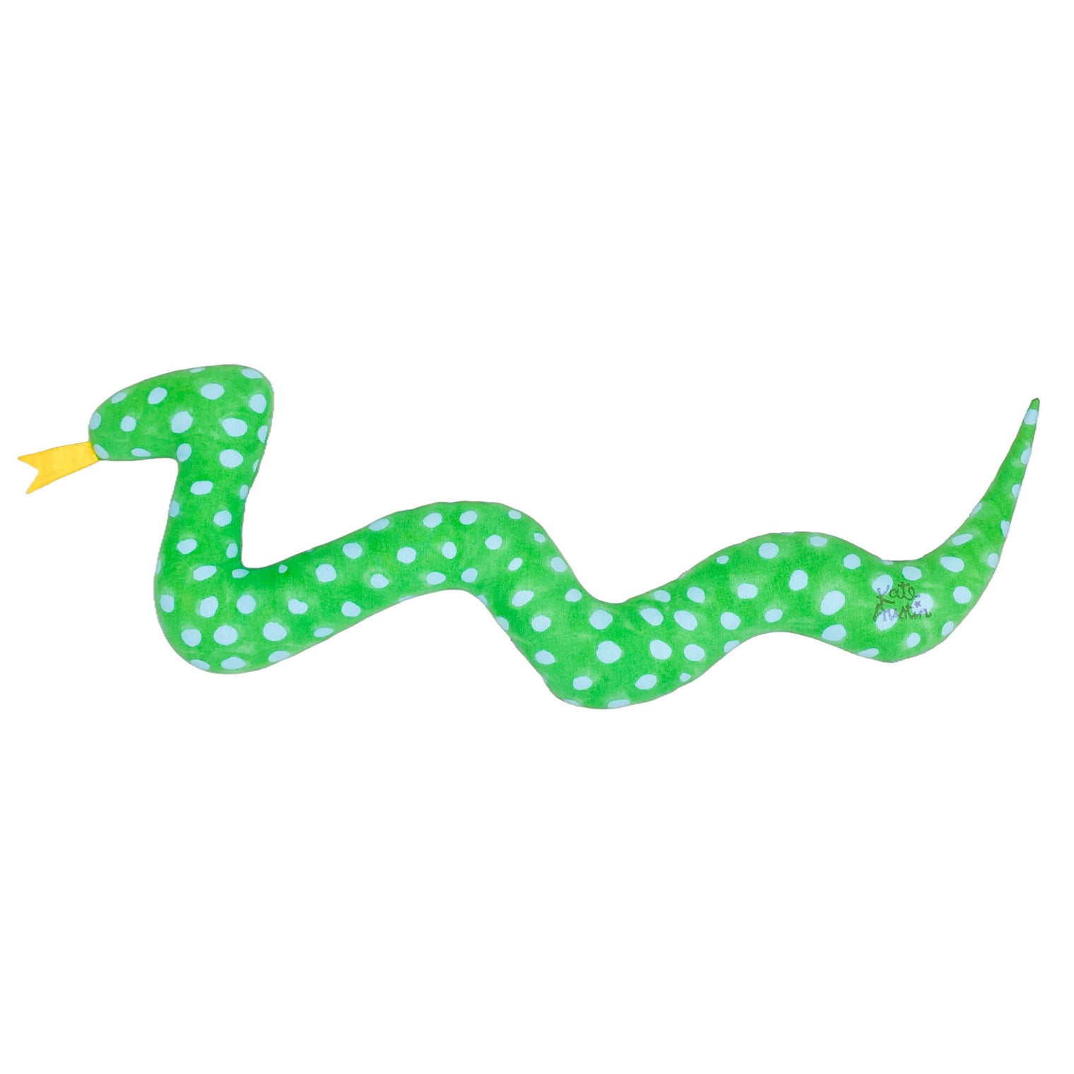 Snake Pillow in Green Blue Dot