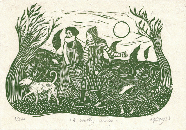 Prints by the Bay - A Windy Walk Card