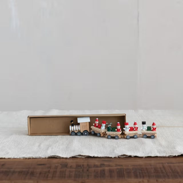Wooden Train with Holiday Passengers