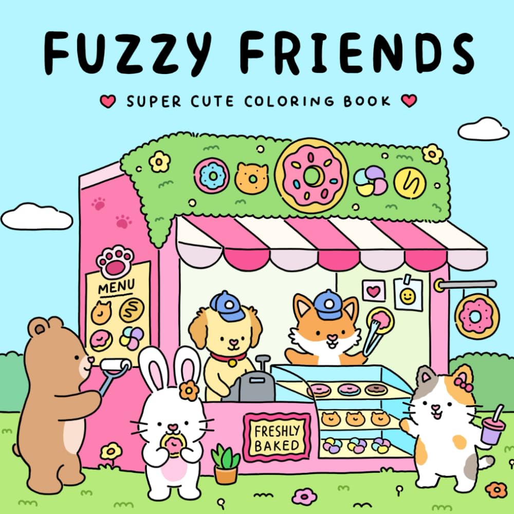 Fuzzy Friends Super Cute Coloring Book