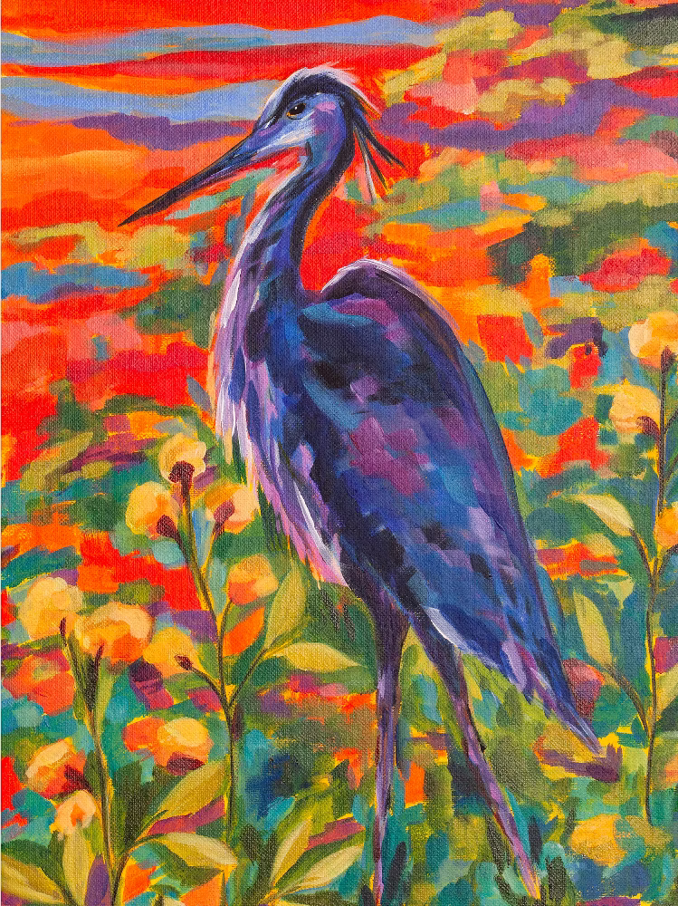 Lyndsay Hubley - Sundown Heron Print