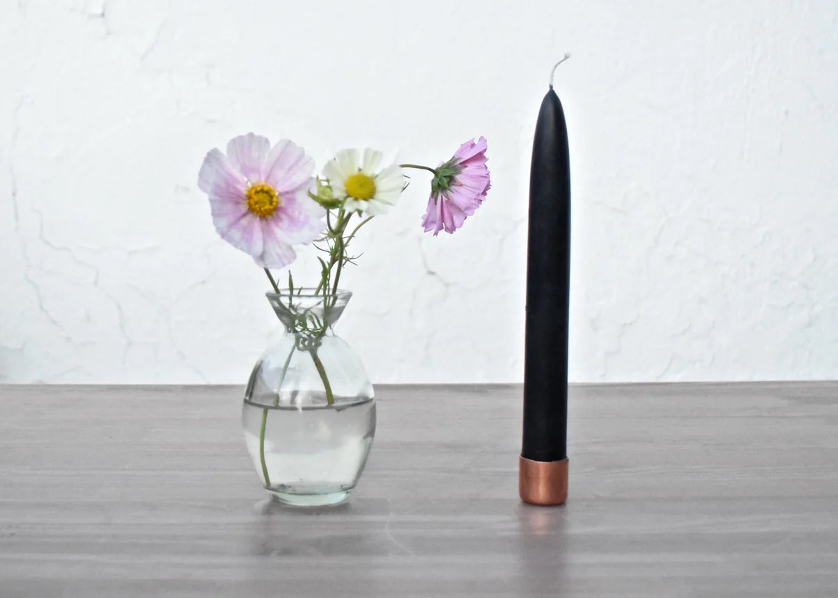 Black Beeswax Tapers