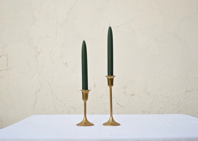 Forest green Taper Pair - The Wax Studio