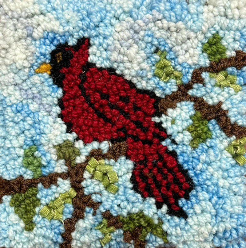 Red Cardinal 6"x6" Beginner Hooking Rug Kit