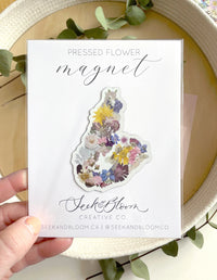 Seek & Bloom - Cape Breton Pressed Flower Map - Magnet