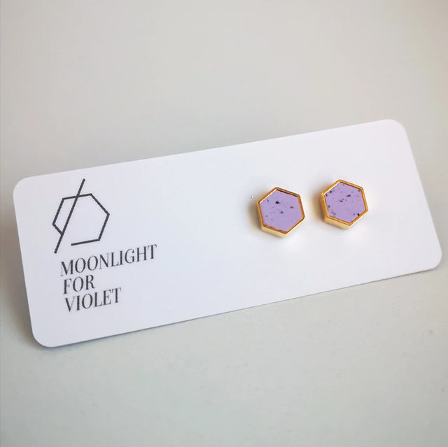 Moonlight For Violet- Hexagon Studs