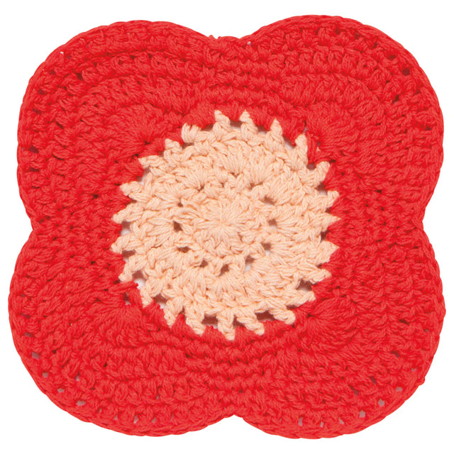 Poppy Crochet Coasters - Set of 4