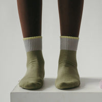 Block Pima Socks - Avocado
