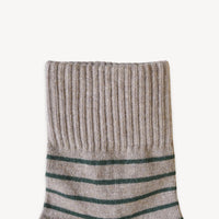 Striped-Solid Pima Socks (Pack of 2) - Two Colourways