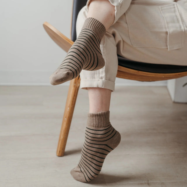 Pokoloko - Striped-Solid Pima Socks (Pack of 2)