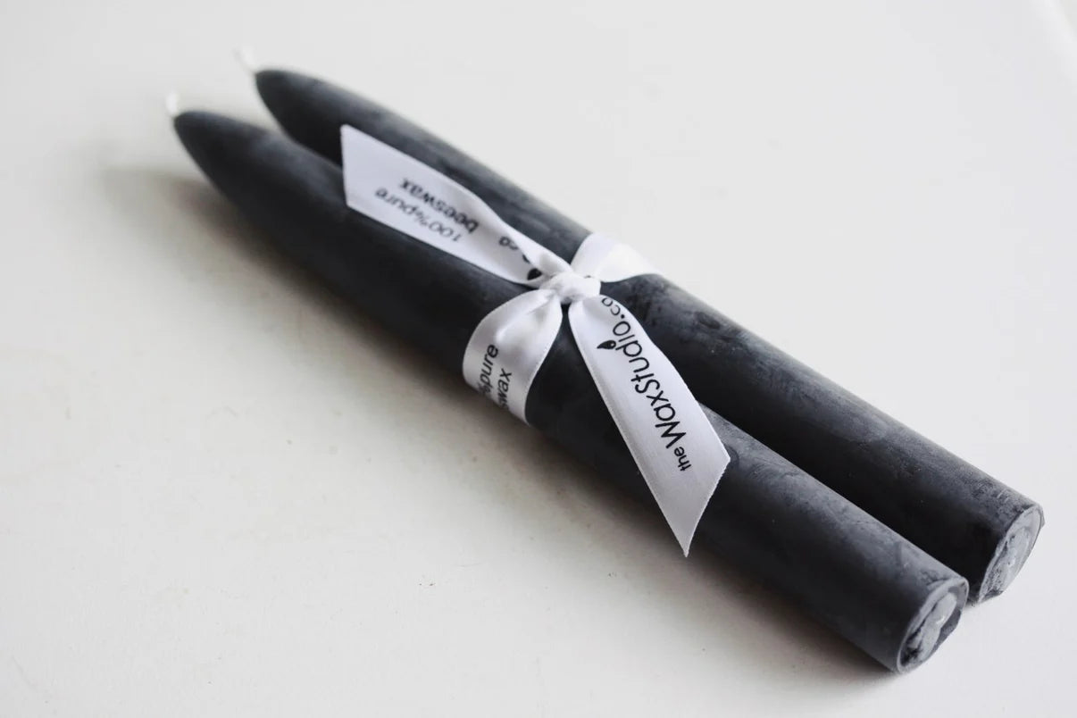 Black Beeswax Tapers