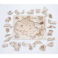 Canada Map Puzzle with Native Animals