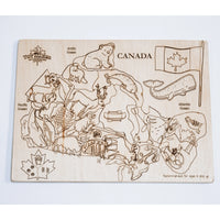 Canada Map Puzzle with Native Animals
