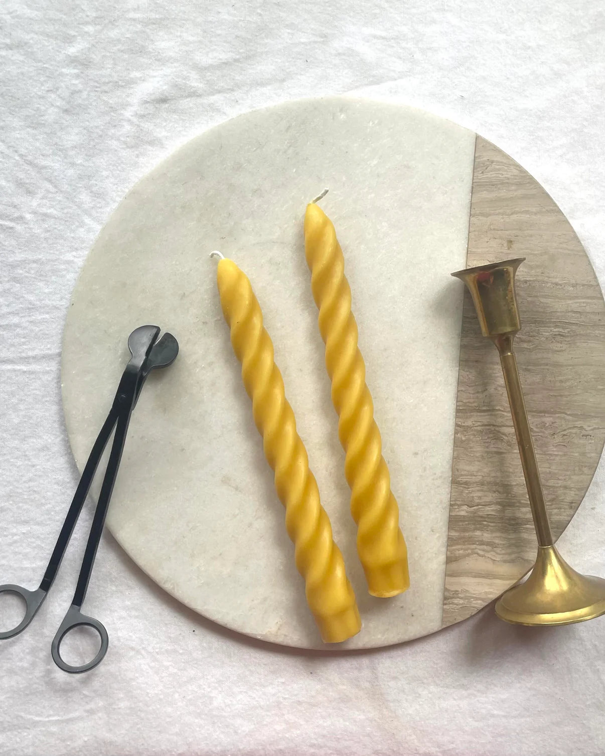 Natural Honey Yellow Beeswax Tapers
