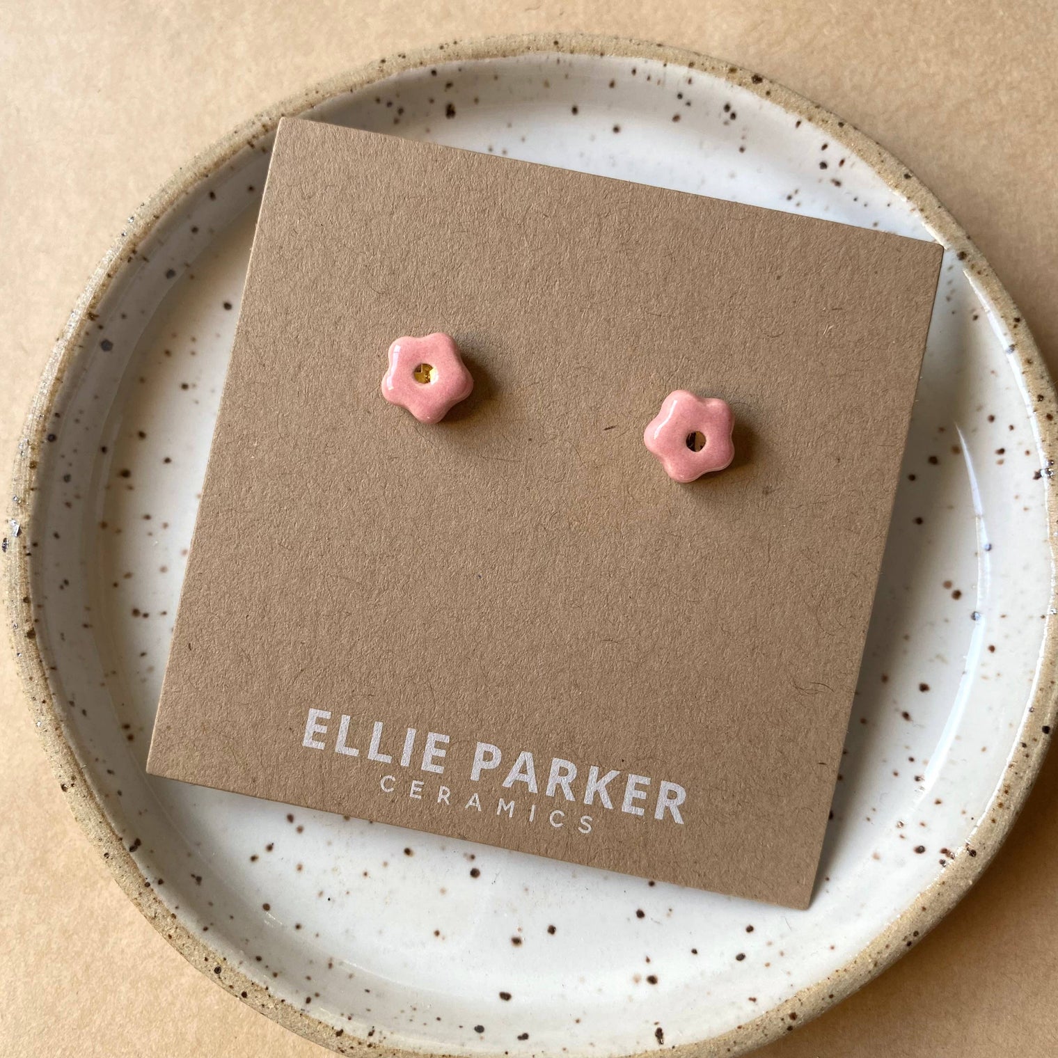 Ellie Parker Ceramics - Pink Ceramic Flower Earring