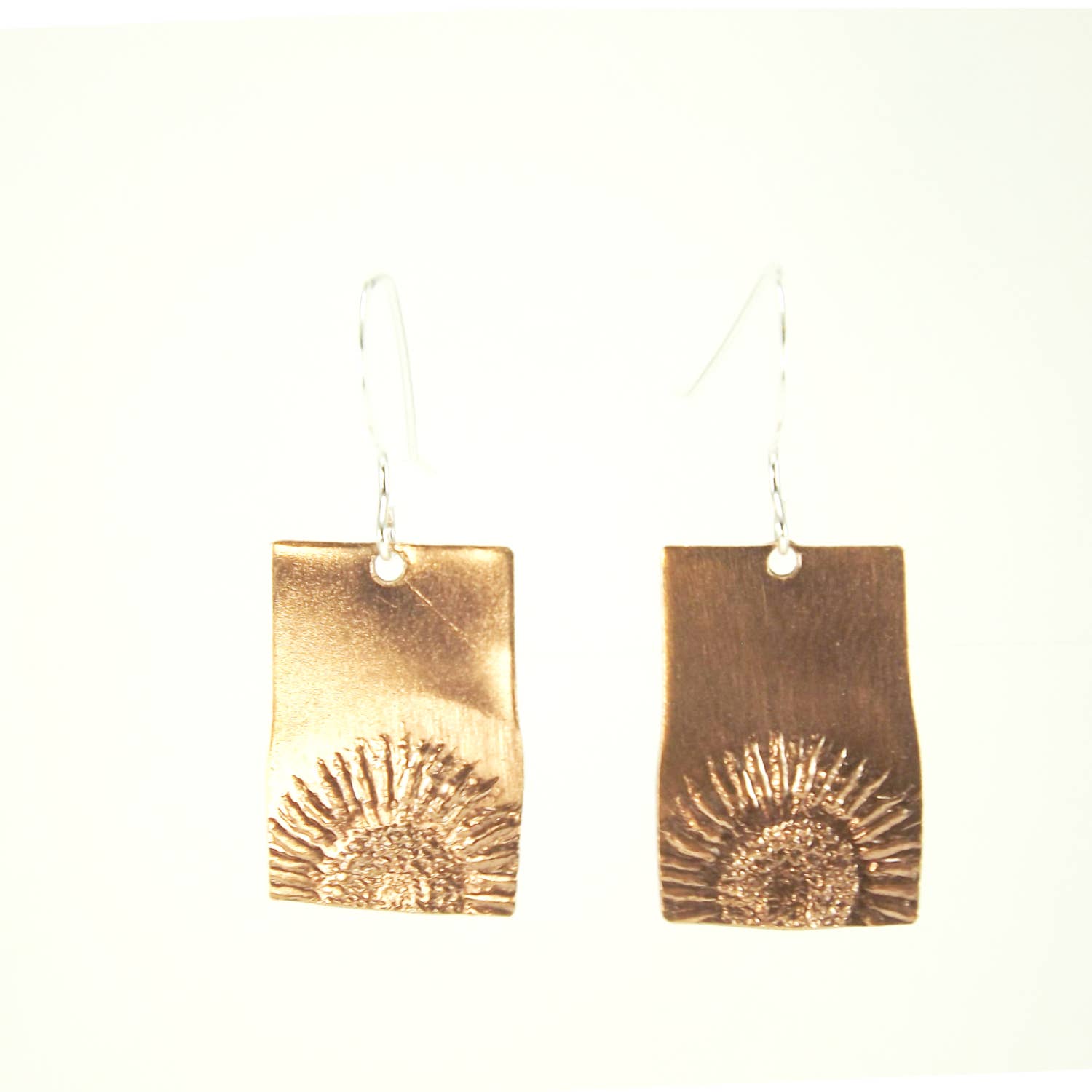 David Stepan - Sunflower 1/2" X 3/4" Rectangle Earring 6C Copper