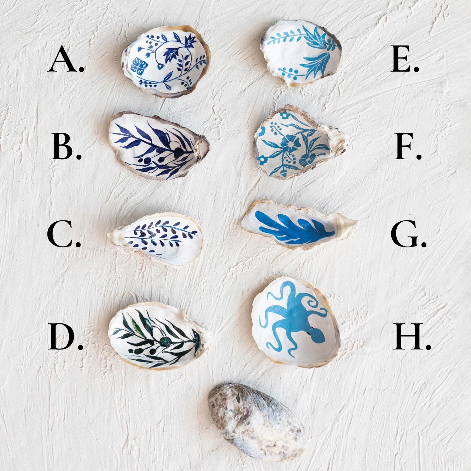 Hand-Painted Oyster Shells