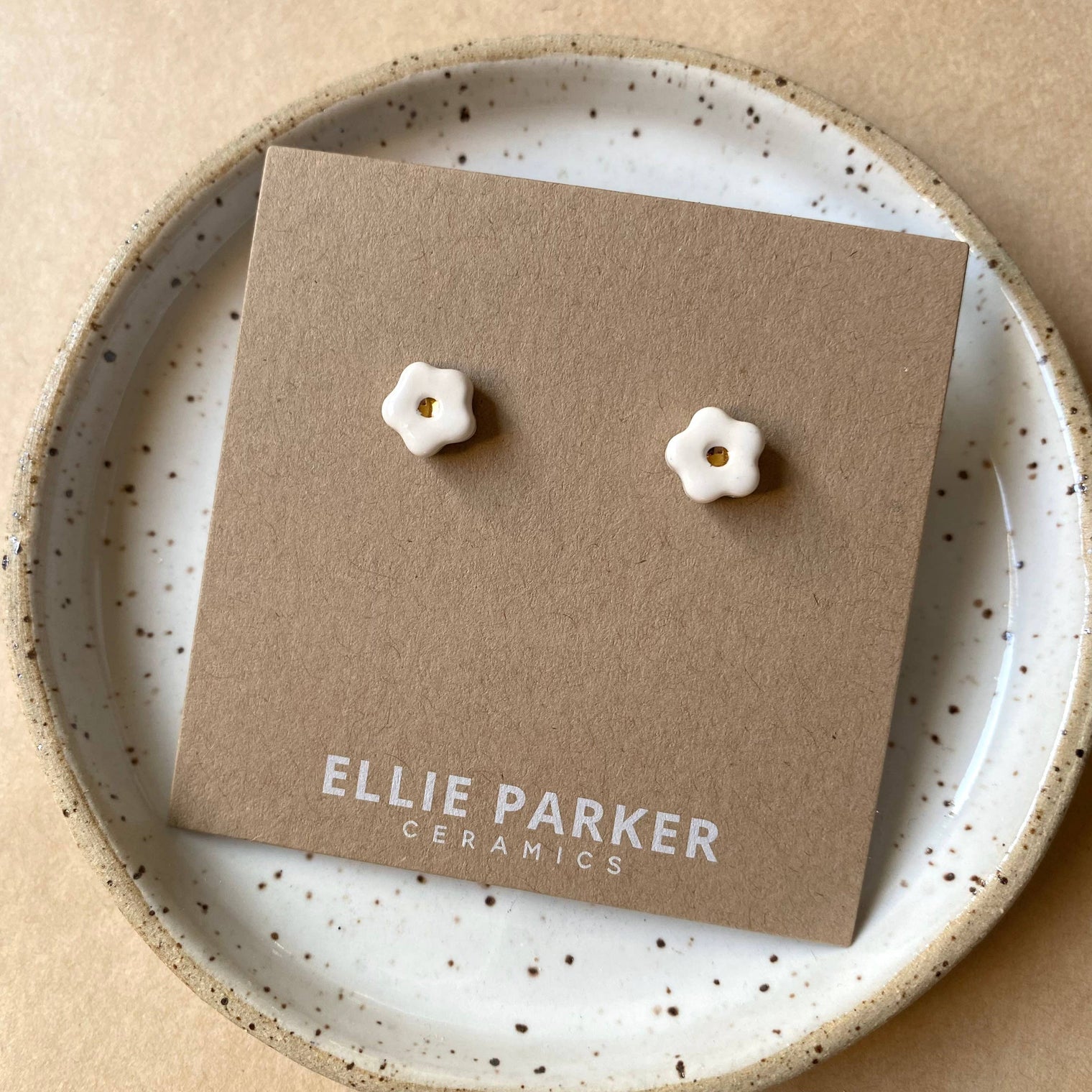 Ellie Parker Ceramics - White Ceramic Flower Earring