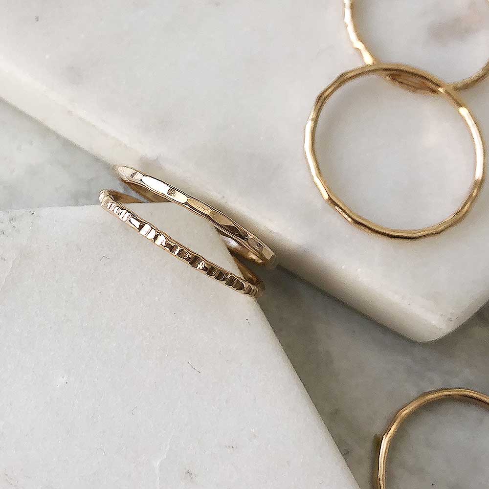 Textured Stacking Ring - Gold-fill