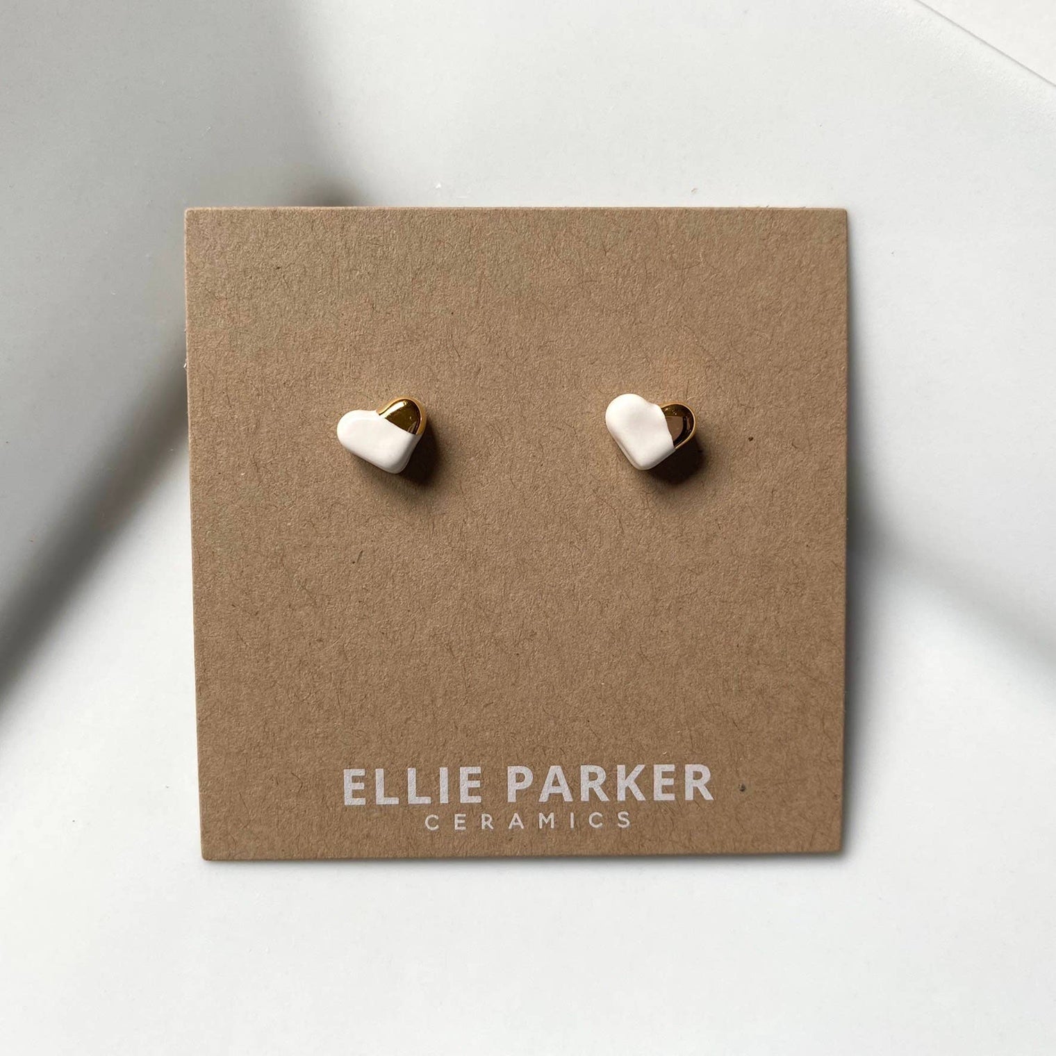 Ellie Parker Ceramics - Heart White Ceramic Stud Earring