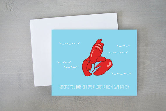 Love & Lobster From Cape Breton Card - La Quaintrelle - 2