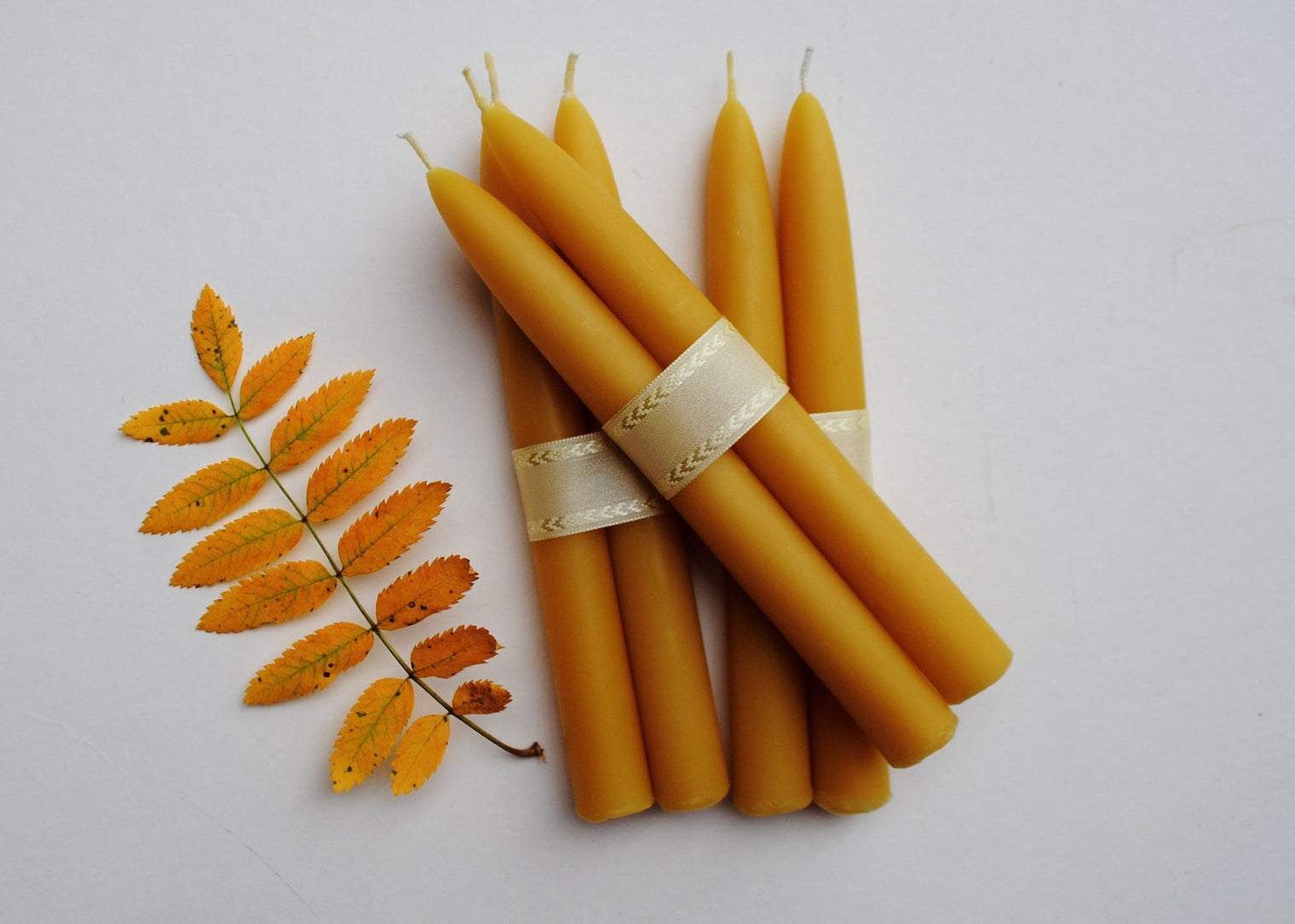 Natural Honey Yellow Beeswax Tapers