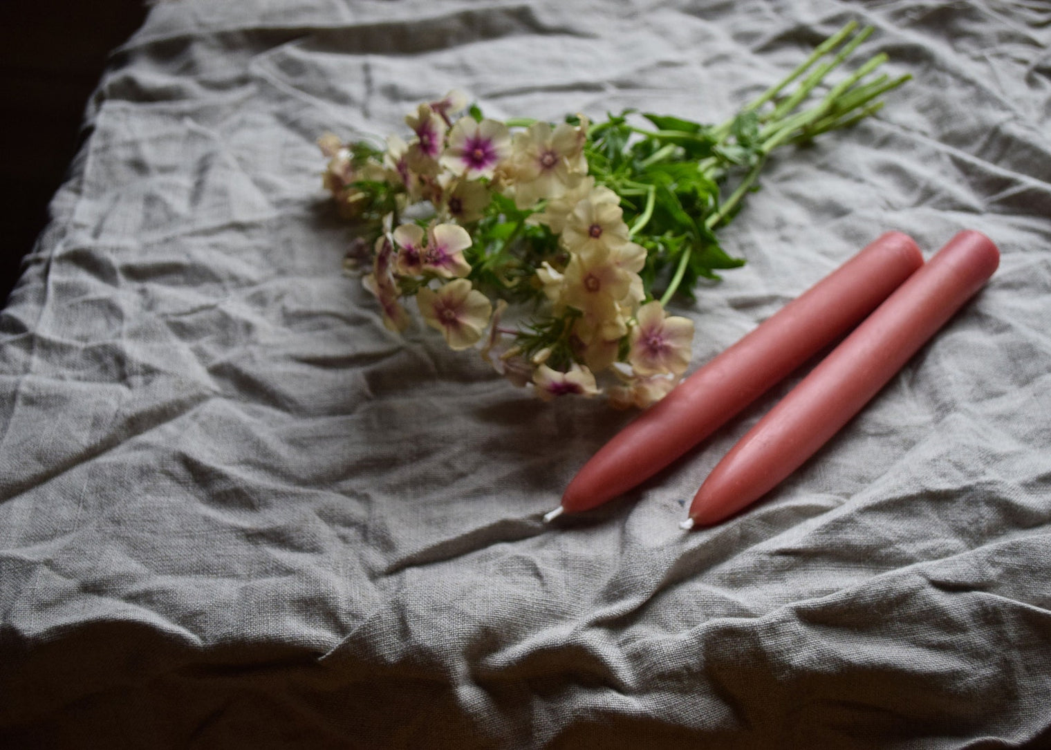 Rose Beeswax Tapers