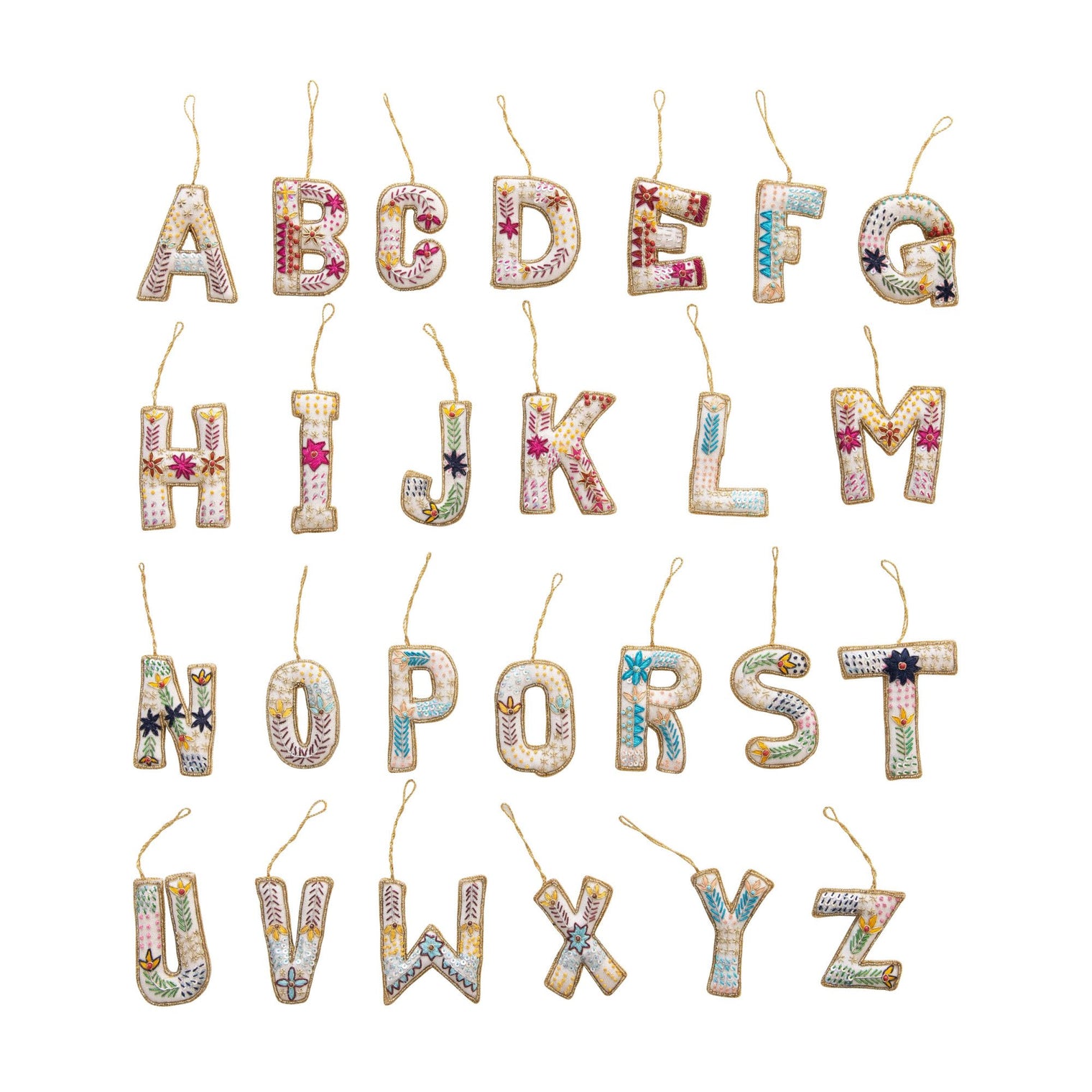 Embroidered Fabric Alphabet Ornament